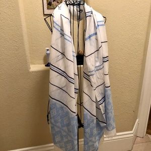 Beautiful Blue and White Scarf   ** REDUCED to sell